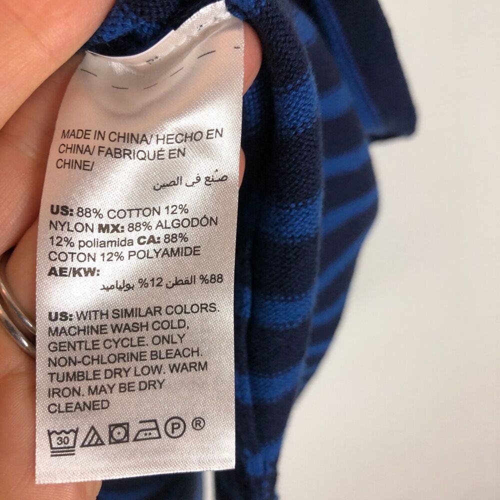 NWT Chico's Zenergy Top Mockneck Stripe Tank Belladona Blue Size 1 US Medium - Picture 5 of 6